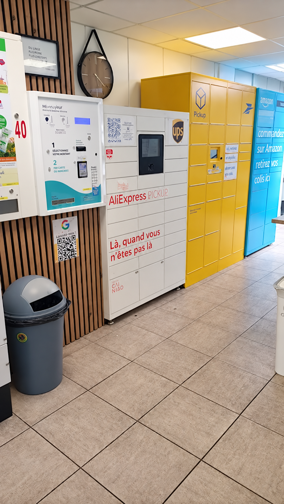 Lockers colis disponibles sur place à la laverie NAMY Carvin