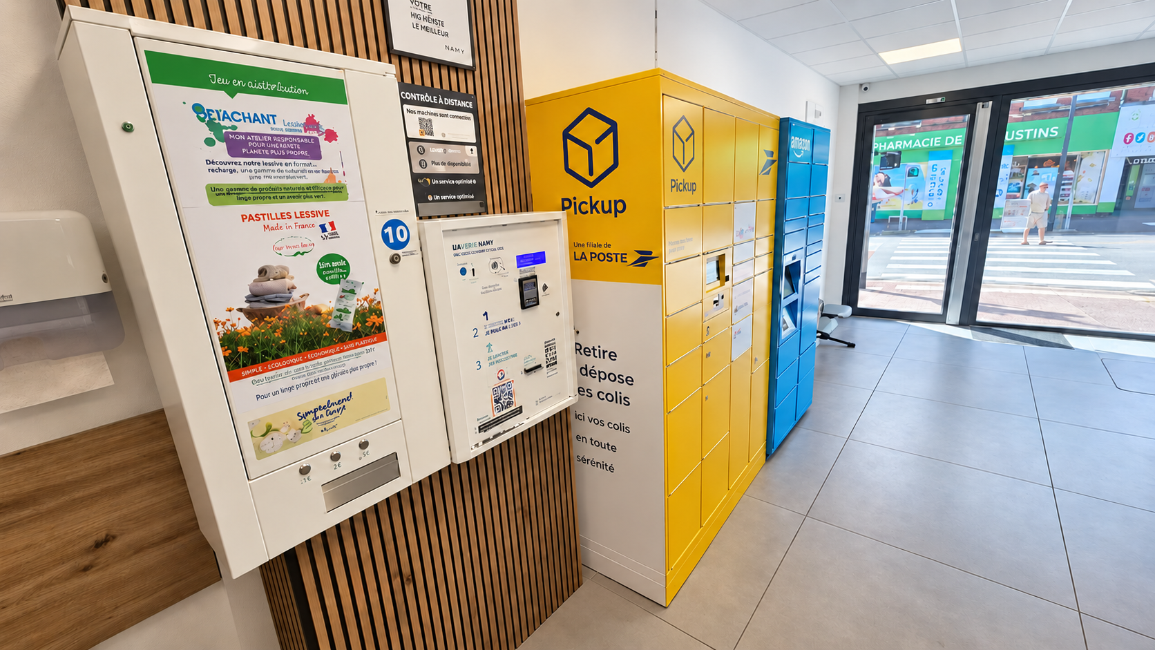 Centrale de paiement, distributeur et lockers à la laverie NAMY La Bassée